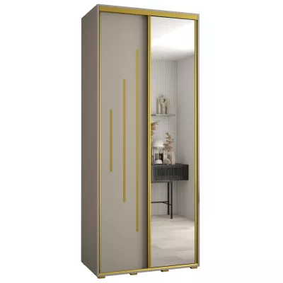 Šatní skříň INDIRA 13 - 100/60 cm, kašmír / zlatá