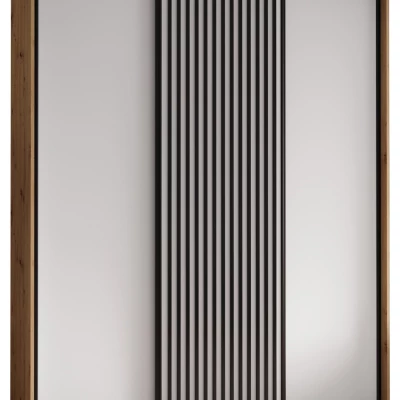 Šatní skříň FIDELIA 1 - 200/45 cm, dub artisan / bílá / černá