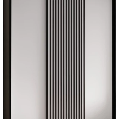 Šatní skříň FIDELIA 1 - 200/45 cm, černá / bílá / černá