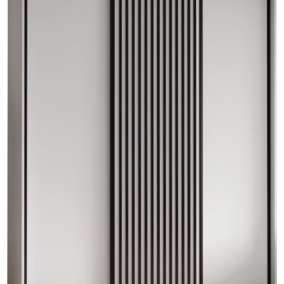 Šatní skříň FIDELIA 1 - 200/45 cm, bílá / bílá / černá