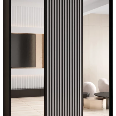 Šatní skříň FIDELIA 2 - 190/45 cm, černá / bílá / černá