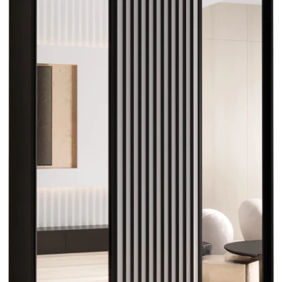 Šatní skříň FIDELIA 2 - 160/45 cm, černá / bílá / černá