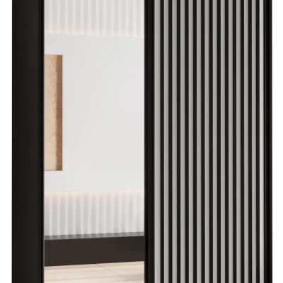 Šatní skříň FIDELIA 2 - 130/45 cm, černá / bílá / černá