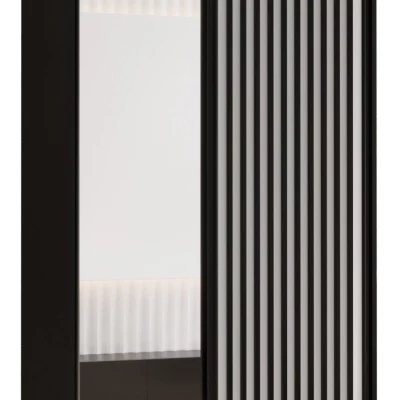 Šatní skříň FIDELIA 2 - 120/45 cm, černá / bílá / černá