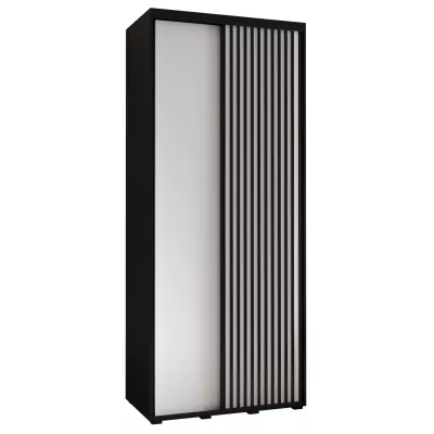 Šatní skříň FIDELIA 1 - 100/60 cm, černá / bílá / černá
