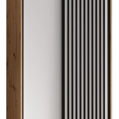 Šatní skříň FIDELIA 1 - 100/60 cm, dub artisan / bílá / černá