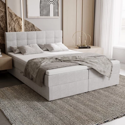 Čalouněná postel 160x200 ELSIE 2 s úložným prostorem - světle šedá