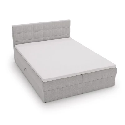 Čalouněná postel 140x200 ELSIE 2 s úložným prostorem - světle šedá