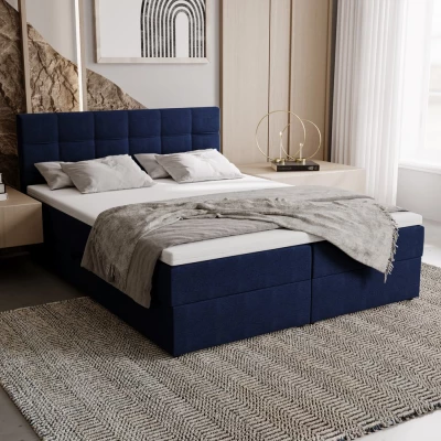 Čalouněná postel 180x200 ELSIE 1 s úložným prostorem - tmavě modrá