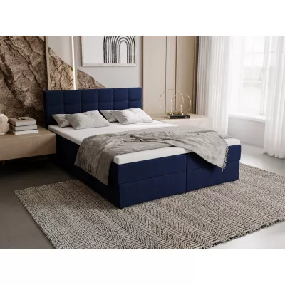 Čalouněná postel 180x200 ELSIE 2 s úložným prostorem - tmavě modrá