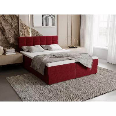 Čalouněná postel 140x200 ELSIE 1 s úložným prostorem -  červená