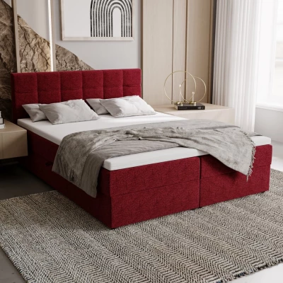 Čalouněná postel 160x200 ELSIE 1 s úložným prostorem - červená