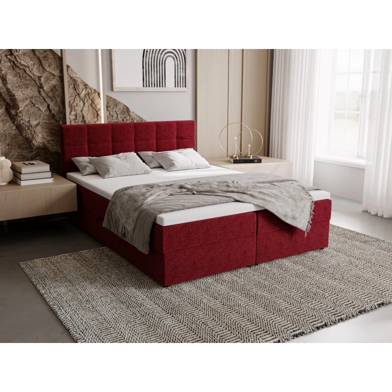 Čalouněná postel 160x200 ELSIE 1 s úložným prostorem - červená