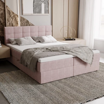 Čalouněná postel 160x200 ELSIE 2 s úložným prostorem - růžová