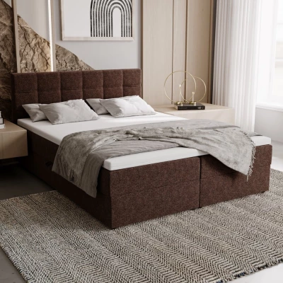 Čalouněná postel 160x200 ELSIE 2 s úložným prostorem - světle hnědá