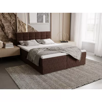 Čalouněná postel 160x200 ELSIE 2 s úložným prostorem - světle hnědá