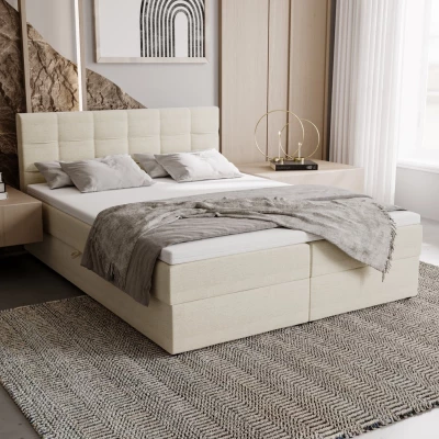 Čalouněná postel 160x200 ELSIE 1 s úložným prostorem - světle béžová