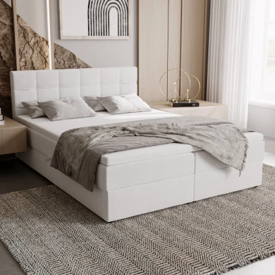Čalouněná postel 140x200 ELSIE 1 s úložným prostorem - bílá