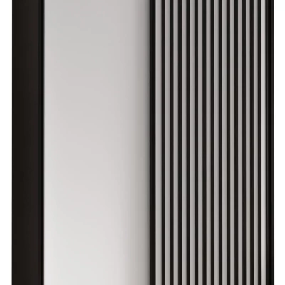 Šatní skříň FIDELIA 1 - 130/60 cm, černá / bílá / černá