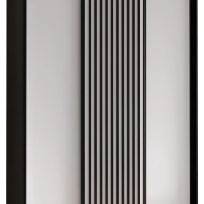 Šatní skříň FIDELIA 1 - 150/60 cm, černá / bílá / černá