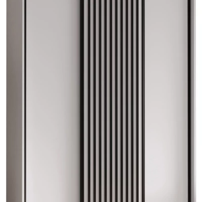 Šatní skříň FIDELIA 1 - 160/60 cm, bílá / bílá / černá
