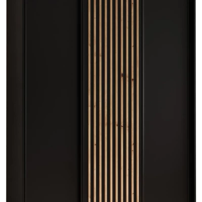 Šatní skříň FIDELIA 1 - 160/60 cm, černá / černá / dub artisan
