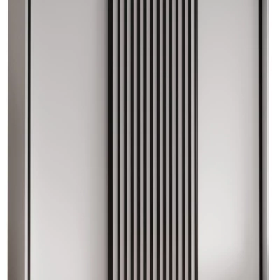 Šatní skříň FIDELIA 1 - 170/60 cm, bílá / bílá / černá