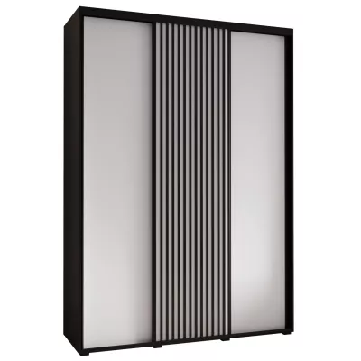 Šatní skříň FIDELIA 1 - 170/60 cm, černá / bílá / černá