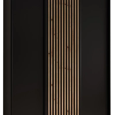 Šatní skříň FIDELIA 1 - 170/60 cm, černá / černá / dub artisan