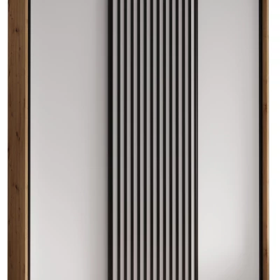 Šatní skříň FIDELIA 1 - 170/60 cm, dub artisan / bílá / černá