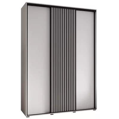 Šatní skříň FIDELIA 1 - 180/60 cm, bílá / bílá / černá