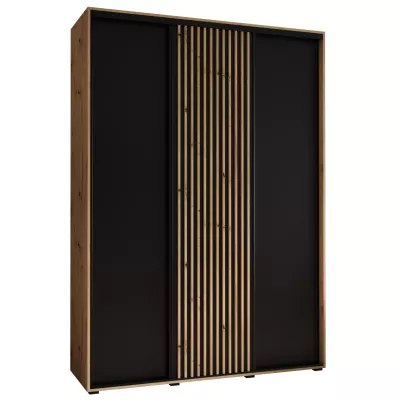 Šatní skříň FIDELIA 1 - 180/60 cm, dub artisan / černá / dub artisan