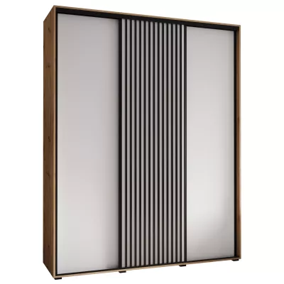 Šatní skříň FIDELIA 1 - 200/60 cm, dub artisan / bílá / černá