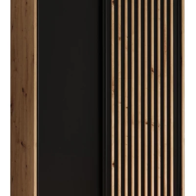 Šatní skříň FIDELIA 1 - 100/45 cm, dub artisan / černá / dub artisan