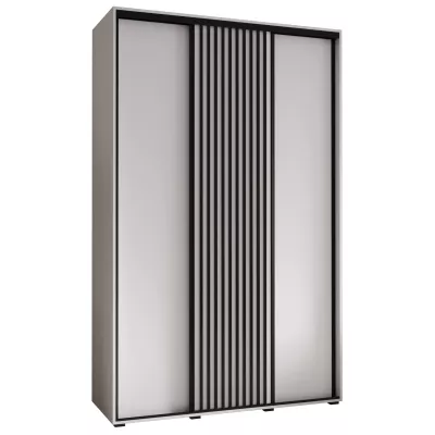 Šatní skříň FIDELIA 1 - 160/45 cm, bílá / bílá / černá