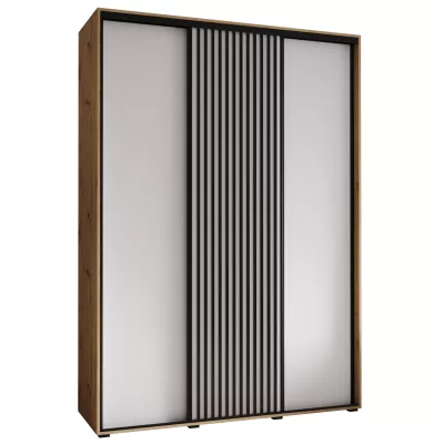 Šatní skříň FIDELIA 1 - 170/45 cm, dub artisan / bílá / černá