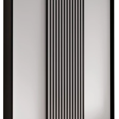 Šatní skříň FIDELIA 1 - 180/45 cm, černá / bílá / černá