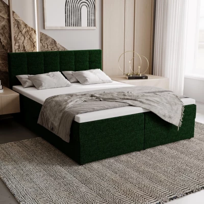 Čalouněná postel 140x200 ELSIE 2 s úložným prostorem - zelená