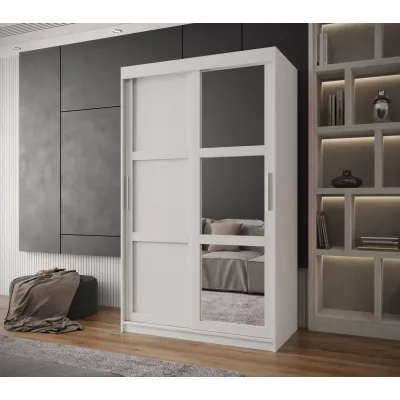 Šatní skříň KORRA 2 - 120 cm, bílá / stříbrná