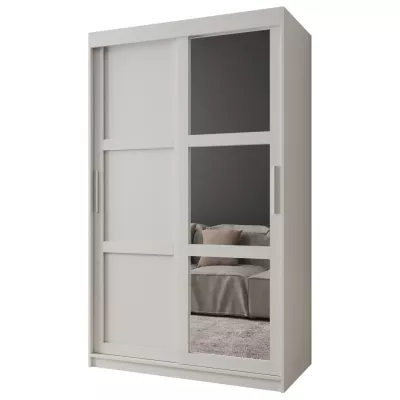 Šatní skříň KORRA 2 - 120 cm, bílá / stříbrná