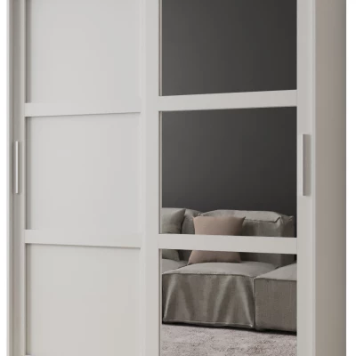 Šatní skříň KORRA 2 - 150 cm, bílá / stříbrná