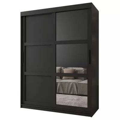 Šatní skříň KORRA 2 - 150 cm, černá / černá
