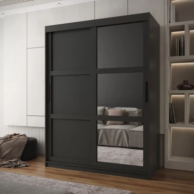 Šatní skříň KORRA 2 - 150 cm, černá / černá