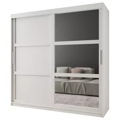 Šatní skříň KORRA 2 - 200 cm, bílá / stříbrná