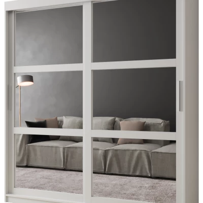 Šatní skříň KORRA 1 - 180 cm, bílá / stříbrná