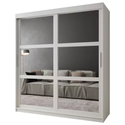 Šatní skříň KORRA 1 - 180 cm, bílá / stříbrná