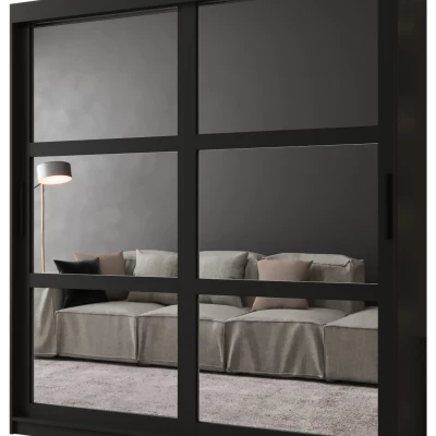 Šatní skříň KORRA 1 - 180 cm, černá / černá