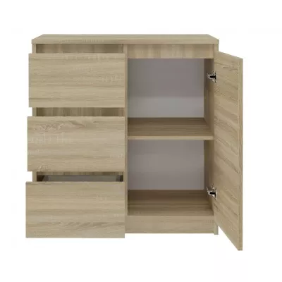 Komoda s dvířky a šuplíky ELBE - dub sonoma