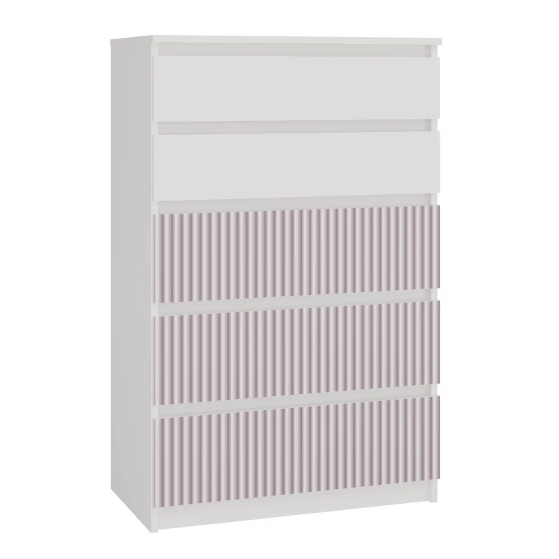 Dětská komoda se šuplíky DUSTER - bílá / růžová