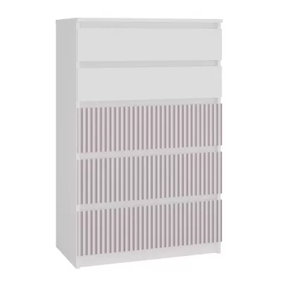 Dětská komoda se šuplíky DUSTER - bílá / růžová